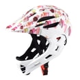 thumbnail image 3 of Casco de bicicleta para niños con luz, moderno y portátil, con protección para barbilla, ideal para en patineta, montar en bicicleta y otros Pastel, 3 of 8