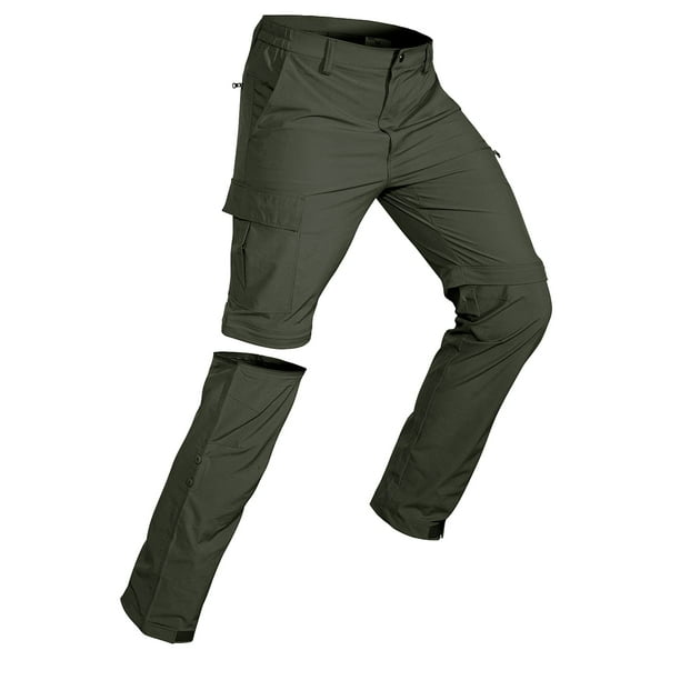 Pantalones de senderismo Wespornow Quick Dry impermeables para hombre, color verde militar