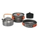 thumbnail image 1 of Juego de cocina para acampar de 3 piezas, olla, sartén, hervidor portátil con mango plegable de aluminio Naranja, 1 of 9