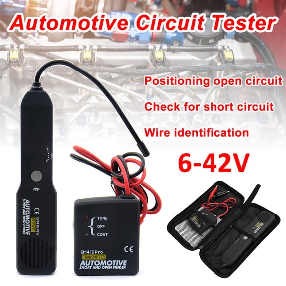 Ryhampaper 6-42V Car Digital Automotive Wire Finder Short Open Circuit Tester Cable Scanner Black