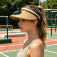 thumbnail image 5 of AuroraX Rechargeable Solar Visor Hat Solar Fan Hats for Men Battery Operated Lightweight Yellow UV Protection Hands Free Portable Fan for Travel, 5 of 6