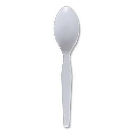 Boardwalk Mediumweight Polystyrene Cutlery, Spoon, Plastic, White, 100/Box, 10 Boxes/Carton