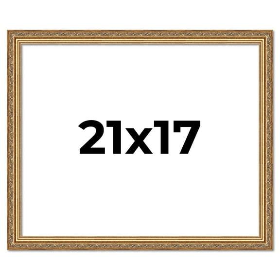 21x17 Frame Gold Solid Wood Picture Frame Width 1.25 Inches | Interior Frame Depth 0.375 Inches |
