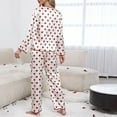 thumbnail image 5 of Qepwscx 2 Piece Womens Pajamas sets Button Up Top long Sleeves Shirt and Pant Sleepwear with Heart Print Pjs for Women Nightwear Loose Fits Elastic Waist Loungewear Comfy Outfits, 5 of 5
