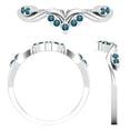 thumbnail image 3 of Dazzlingrock Collection Round Blue Diamond Leaf Design Curved Fashion Wedding Band for Women (0.13 ctw, Color Blue, Clarity I2-I3) in 18K White Gold, Size 7.5, 3 of 5