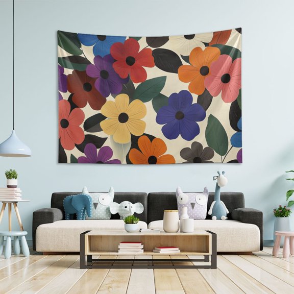 Yayeee Tapestry Wall Hanging for Bedroom 60" x 40" Living Room Home Wall Art Decor, Large Colorful Flowers Pattern