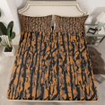 thumbnail image 2 of Homewish Orange Grey Stripes Queen Sheet Sets, Chic Vintage Abstract Pmbre Flat Sheet, Camouflage Queen Fitted Sheet, Lightweight Room Decor, 4 Pieces, 2 of 7