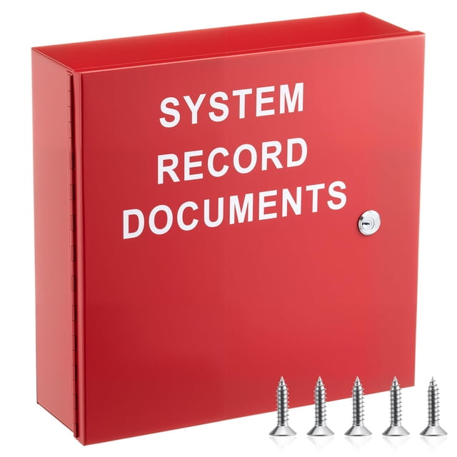 MorningRo System Record Documents Enclosure System File Cabinet Locking Document Storage for Office Home with 2 Keys and 5 Screws, 12 x 12 Inch, Red