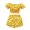 Yellow, variant on Vedolay Short Sets For Girl 2 Piece Girls 2 Piece Outfits Short Sleeve Shoulder T-Shirt and Shorts Set with Pockets,Yellow 12-18 Months
