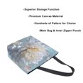 thumbnail image 3 of Open Top Canvas Tote Bag with Zipper Reusable Shopping Bag 13.5x15" Roomy Carryall Large Flower in Full Bloom, 3 of 9