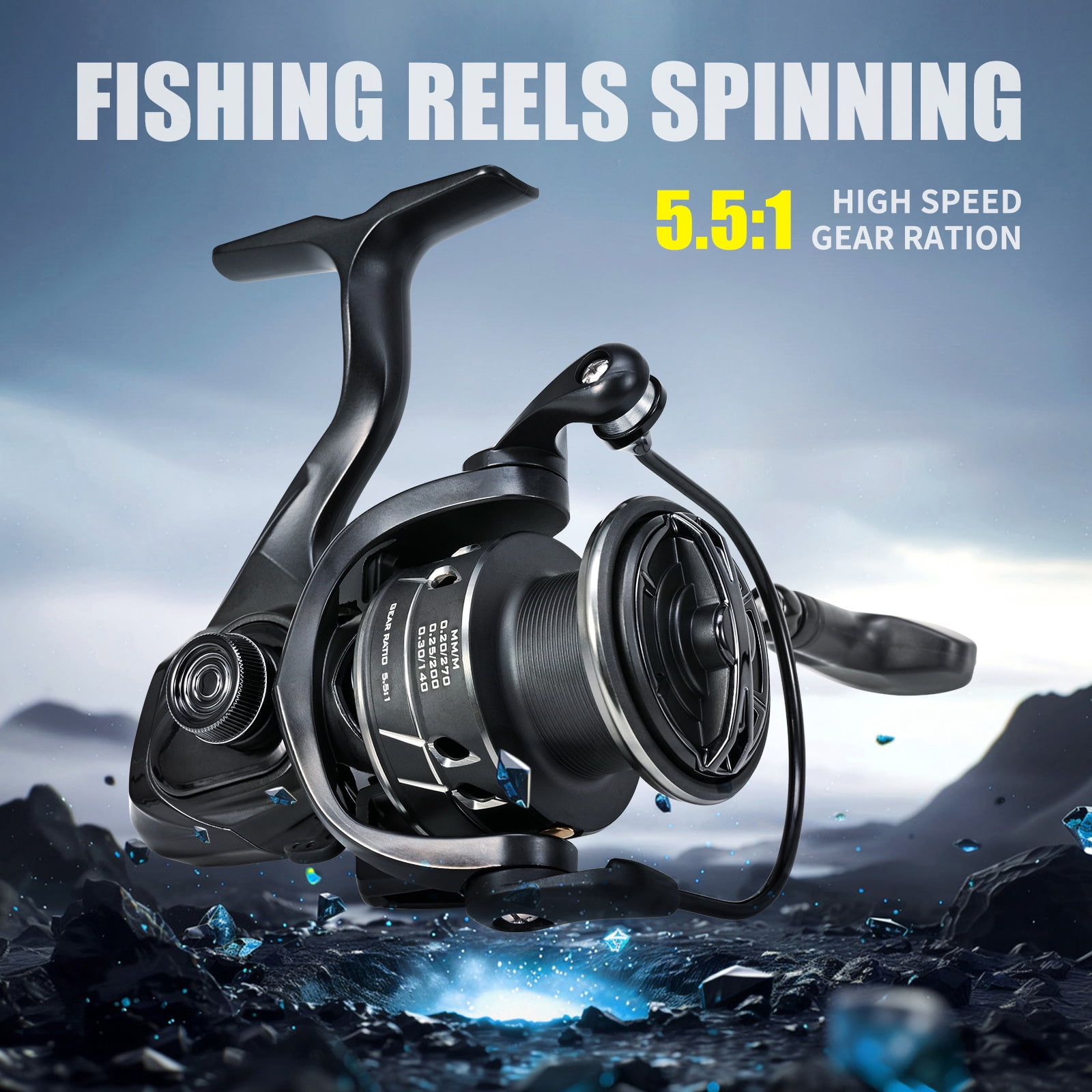Fishing Reel for Freshwater Fishing 5.1:1/5.5:1 Gear Ratio Reel 12+1 Fishing Reel