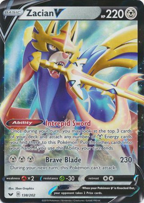 Pokemon Sword and Shield Zacian V #138 - Walmart.com ...