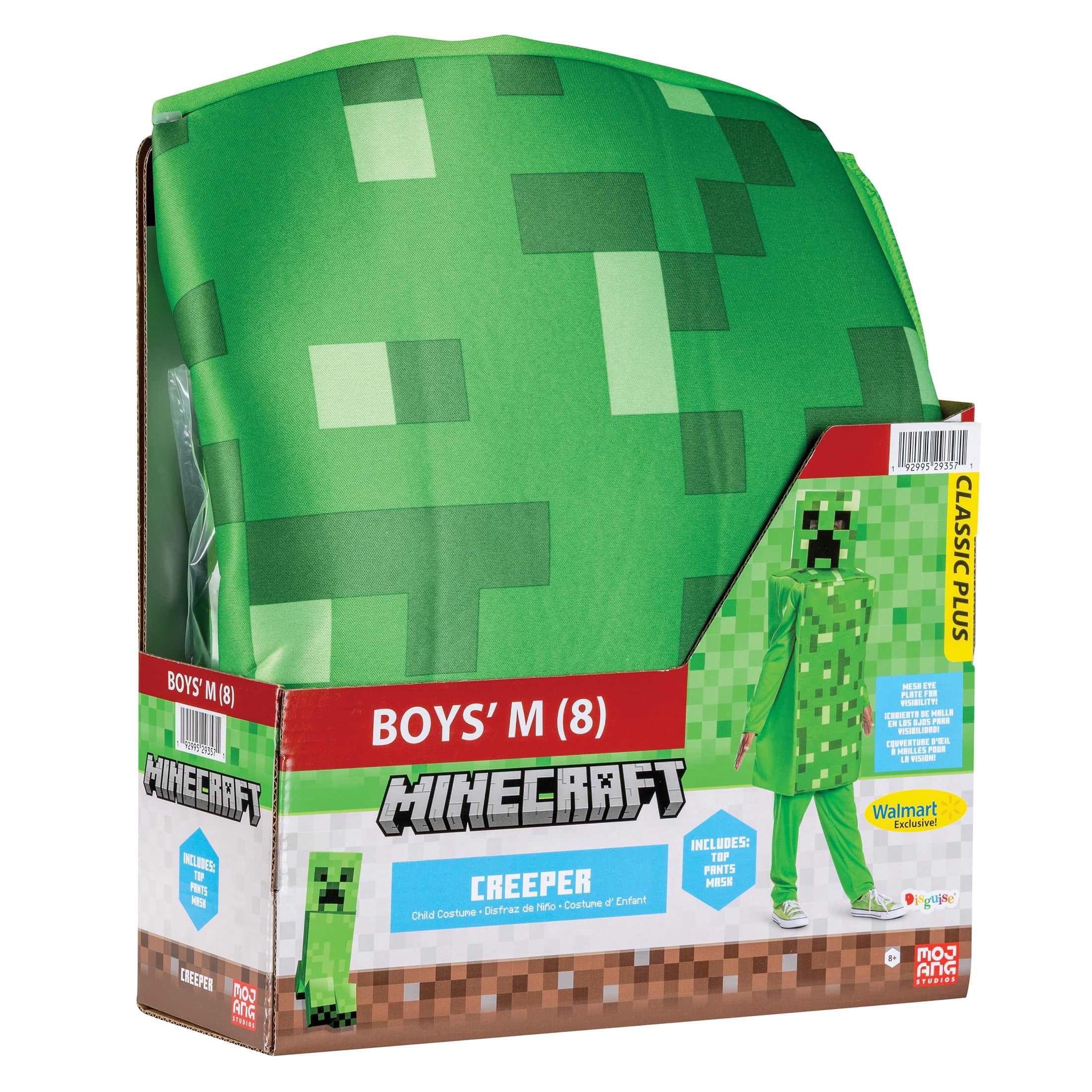 Minecraft Creeper Halloween Costume for Children, Boys Size M (8), by Disguise
