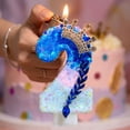 thumbnail image 5 of Cartoon Number 2 Birthday Candle - Sparkling Royal Design with Peacock Feather Details’ Birthday Parties, Cake Decorations, Royal-Themed Celebrations, 5 of 6