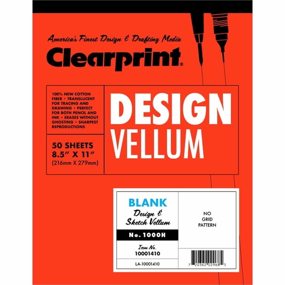 Clearprint, CLE10001410, Design Vellum Pad - Letter