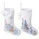 thumbnail image 1 of Medias navideñas de piel sintética blanca Medias navideñas bordadas, medias navideñas decorativas Paquete de 2, 1 of 4
