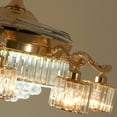 thumbnail image 6 of 42" Gold Smart Ceiling Fan with 8-Light Arms & Invisible Blades - 3-Color Remote Dimming 36W LED (3500K) / 5000CFM, Flush Mount Design with 4"/8" Downrods for High Ceiling Spaces, 6 of 9
