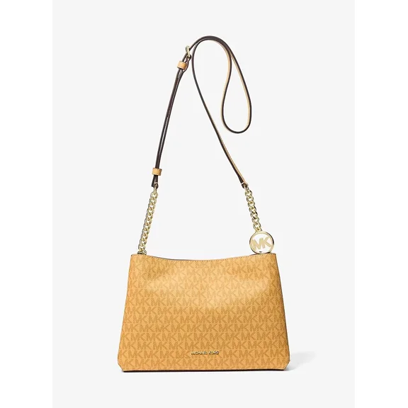 Michael Kors Christina Small Signature Logo Crossbody Bag Honeywheat