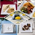 thumbnail image 5 of Efavormart 10 Pack - 10” Square Disposable Plates White Dinner Plates With Ridge Trim for Weddings, Birthday, Parties, Receptions, Anniversaries, Upscale Events, Table Decorations, Holiday Celebrati, 5 of 11