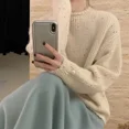 thumbnail image 3 of Solid Color Sequin Decoration Knitted Sweater for Women's Autumn Winter Lazy Style Loose Casual Temperament Pullover Sweater Top, 3 of 5