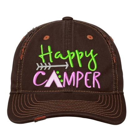 Distressed Baseball Cap Women Disressed Hats for Men Embroidered Happy (Best Custom Embroidered Hats)
