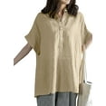 thumbnail image 3 of Enwejyy Women Plus Size Casual Solid Color Short Sleeve Relaxed Fit Pullover T-Shirt Blouse Tops, 3 of 3