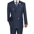 thumbnail image 2 of Hand Tailored 2pc Men's Glen Plaid Pattern Suit, Blazer & Pants w/1 Pair of Socks - Navy 46L, 2 of 2