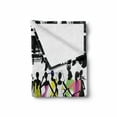 thumbnail image 2 of Funny Soft Flannel Fleece Throw Blanket, Modern Colorful Fashion Bodycon Runway Stage Concert Form Top Models, Cozy Plush for Indoor and Outdoor Use, 60" x 80", White Coral Purple, by Ambesonne, 2 of 6