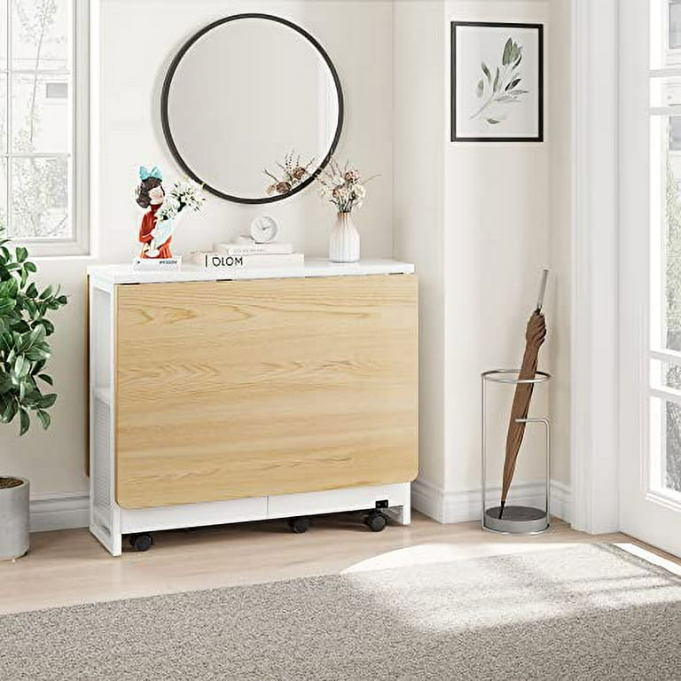 Folding Dining Table, Drop Leaf Dining Table for 4, Foldable