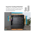 thumbnail image 2 of MONTECH X5- ATX Mid-Tower Gaming PC Case, High Airflow, 3x 140mm and 1x 120mm ARGB Fans Pre-installed, Glass Side Panel, Carbon Print Accents, GPU Holder Included, Black, 2 of 8