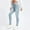 Light Blue, variant on Women's High Waisted Jean Elastic Waist Pull on Pants Trendy Baggy Loose Denim Pants