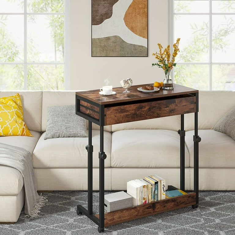 Tribesigns Adjustable Rolling Workstation Desk with Drawers