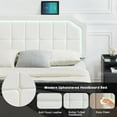 thumbnail image 4 of Floating Bed Frame Full Size with RGB Led Lights Headboard, Modern Queen Upholstered Platform with Adjustable Headboard, Stable Structure, No Box Spring Needed, Easy Assembly, 4 of 8