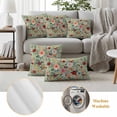 thumbnail image 5 of Sage Green Floral Outdoor Pillow Covers 16x16 Set of 2,Waterproof Patio Throw Pillowcase Protectors,Spring Flowers Leaves Farmhouse Decorative Pillow Shams Cushion Covers for Seat Bed Couch Sofa, 5 of 8