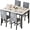 Sets#C & Beige+Grey, variant on LinkRomat 5-Piece Faux Marble Dining Table Set for 4, Modern Kitchen Table with Chairs, Dinette Dining Room Furniture Set for Compact Space Saving