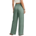 thumbnail image 7 of Levmjia Women Wide Leg Pants High Waisted Solid Color Casual Lounge Pants with Pockets Elastic Waist Flowy Straight Leg Trousers, 7 of 7