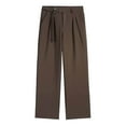 thumbnail image 4 of Bcfgryg Men's Wide Leg Straight Loose Casual Style Trousers Draped Suit Trousers Men’s Casual Pants Brown L, 4 of 4