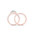 thumbnail image 4 of 10kt Rose Gold Round Diamond Halo Bridal Wedding Ring Band Set 1 Cttw, 4 of 4