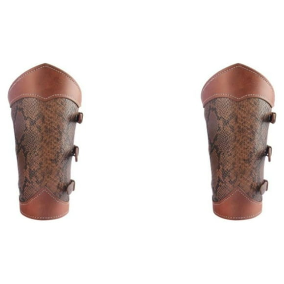 tamizeot Armure de Bras Armure de Chevalier Médiéval, Cosplay, Équitation, Marron Noix de Coco, Café 21.5x14.5cm 2Ensemble