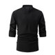 thumbnail image 1 of Playera Elvqul Hombre Casual Manga Larga Negro Cuello Mao Lino Algodón de Color Sólido, 1 of 7