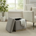 thumbnail image 2 of Linon Elta Square Storage Ottoman, Light Gray Sherpa, 2 of 9
