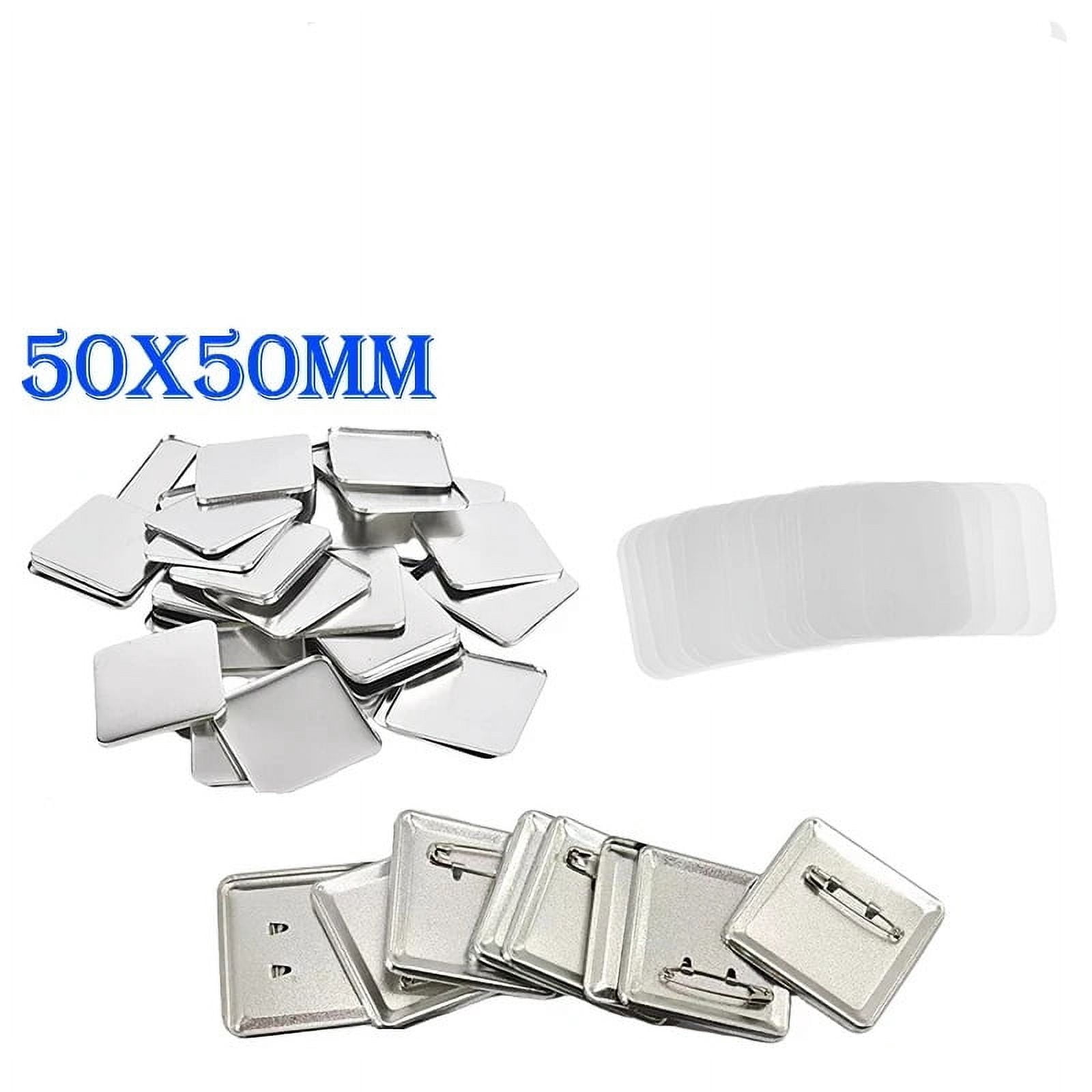50Set 50x50mm Square Badge Button Pins Making Parts for Square Button Maker DIY Making Badge ,Beginner-Friendly