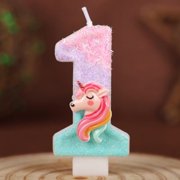 Xiao Hang 0-9 Number Cartoon Unicorn Digital Candles for Kids Birthday Party Festival Cake Decoration Atmosphere Props Fun Themed Candle