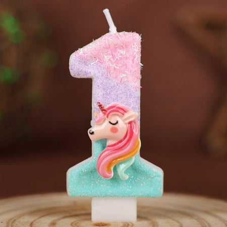 Xiao Hang 0-9 Number Cartoon Unicorn Digital Candles for Kids Birthday Party Festival Cake Decoration Atmosphere Props Fun Themed Candle