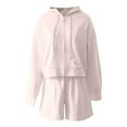 thumbnail image 4 of Casual Shorts for Women, Sports Shorts for Women,Women's Stylish Casual Hooded Shorts Suit Set for Everyday Comfort Versatile for Spring and Fall Two-Piece Outfit, 4 of 5