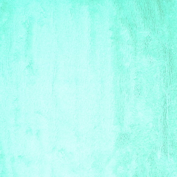 Ahgly Company Machine Washable Indoor Square Solid Turquoise Blue Modern Area Rugs, 6' Square