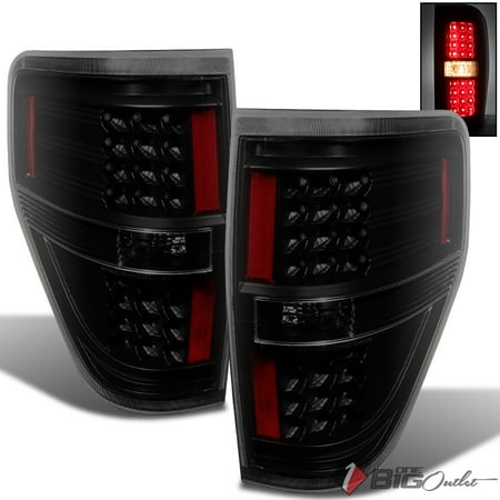 Sportbike Tail Lights - For 2009-2014 F150 Mystery Black Smoked LED Tail Lights w/LED Signal Function Pair Left+Right/2010 2011 2012 2013