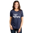 thumbnail image 2 of Sweet Like Honey Women's Fashion Relaxed T-Shirt Tee Heather Navy Medium, 2 of 5