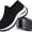 Black white, variant on Women's Slip-On Walking Shoes - Breathable Mesh Sneakers with Comfort Cushion for All-Day Wear and Leisure