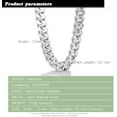 thumbnail image 4 of Men Italian 925 Sterling Silver Necklace 8-10-12MM Solid Miami Cuban Link Chain 18 "20" 22 "24" 26" 28 "30 "Man Women Jewelry Gift, 4 of 5